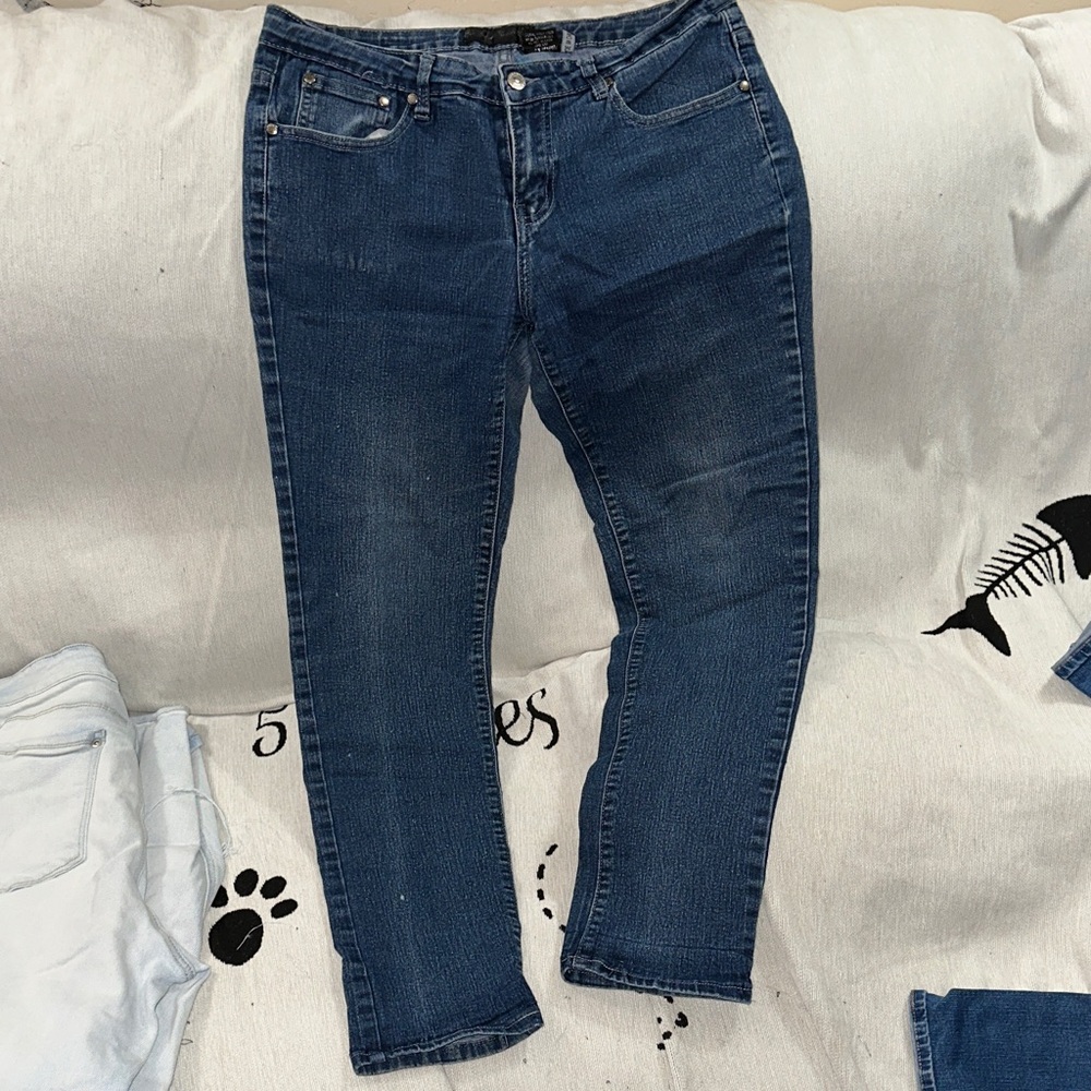Qiao Stitch size 14 Classic Blue Women's Jeans stretchy skinny